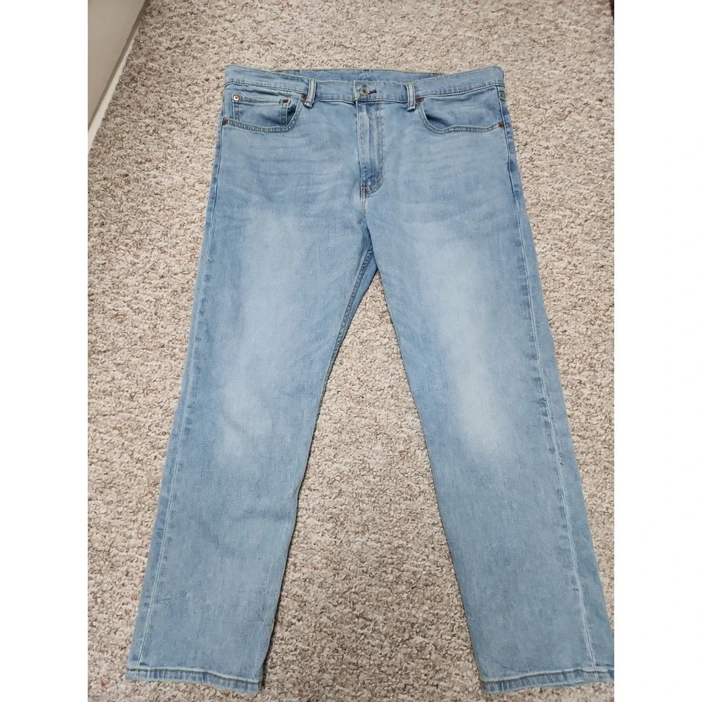 Levis 502 Regular Taper Mens Jeans 38x29 Actual Light Blue Denim